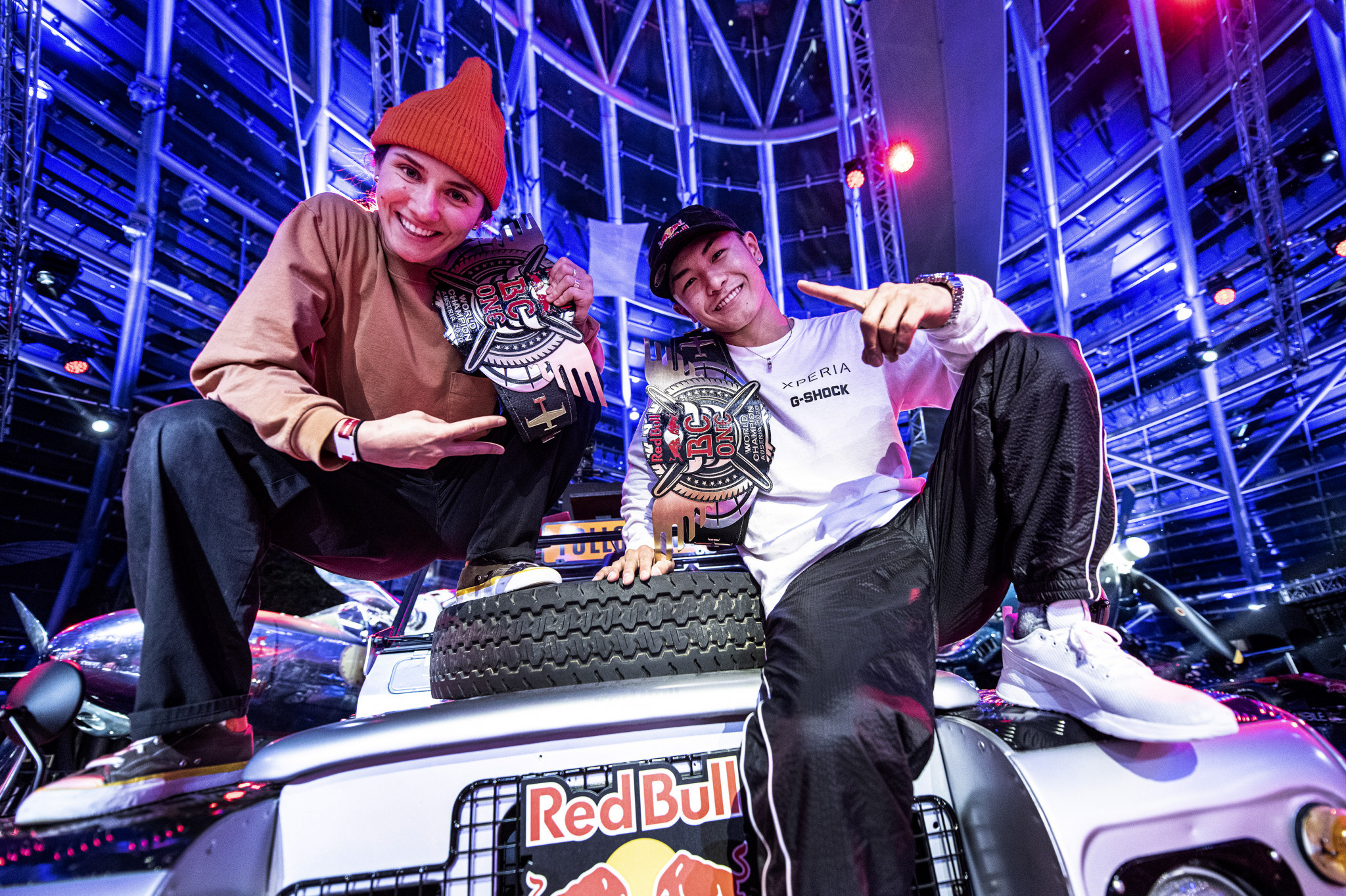 Russia's Kastet, left, and Japan's Shigekix, right, triumphed at the 2020 Red Bull BC One World Finals in Salzburg ©Getty Images