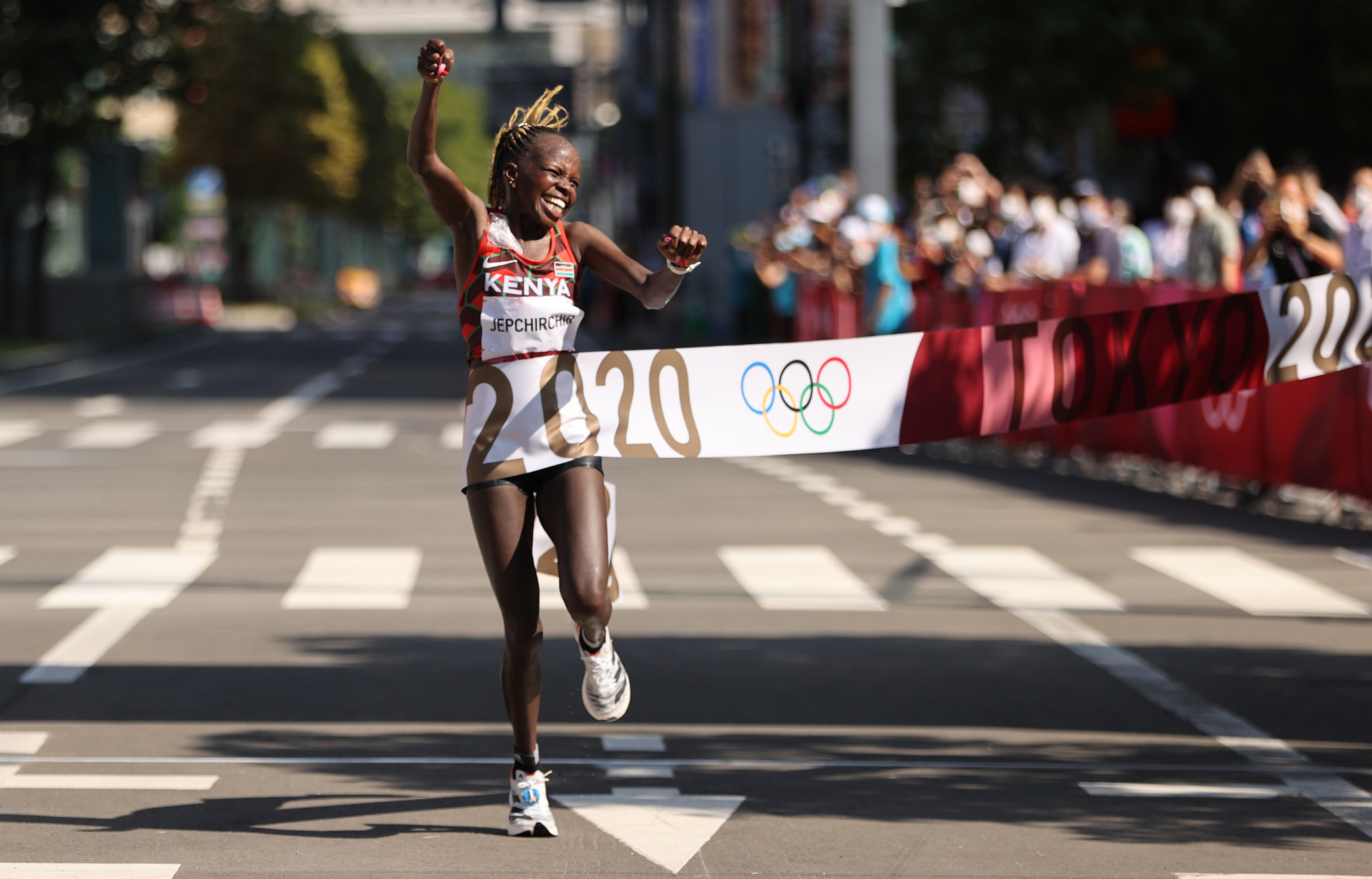 Kenya's Peres Jepchirchir arrives in New York City having triumphed at the Tokyo 2020 Olympic Games this summer ©Getty Images