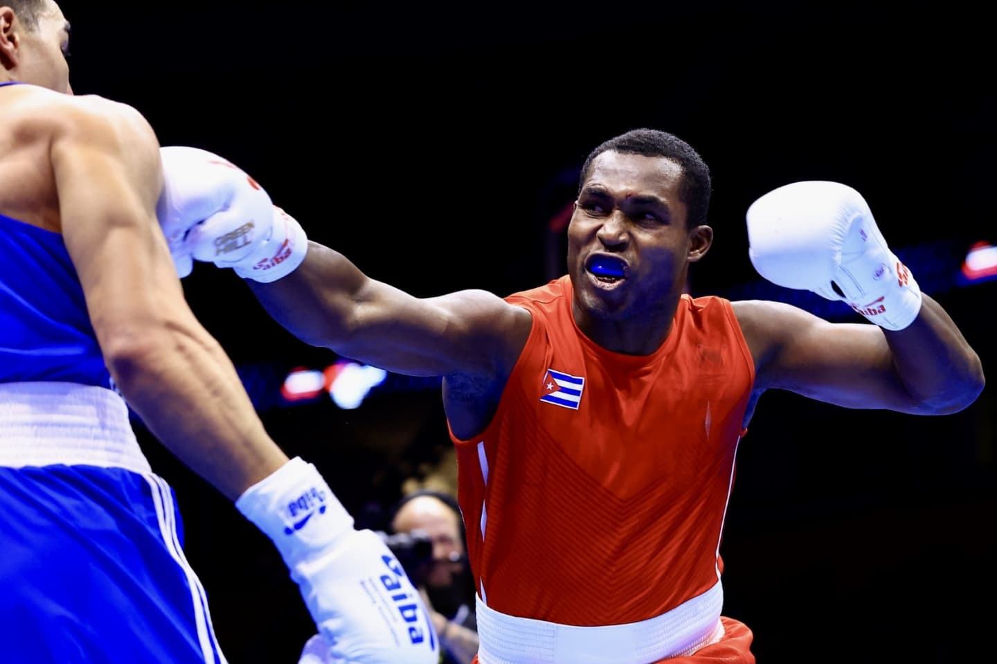Julio La Cruz of Cuba won the under-92kg title, beating Aziz Abbes Mouhiidine of Italy ©AIBA