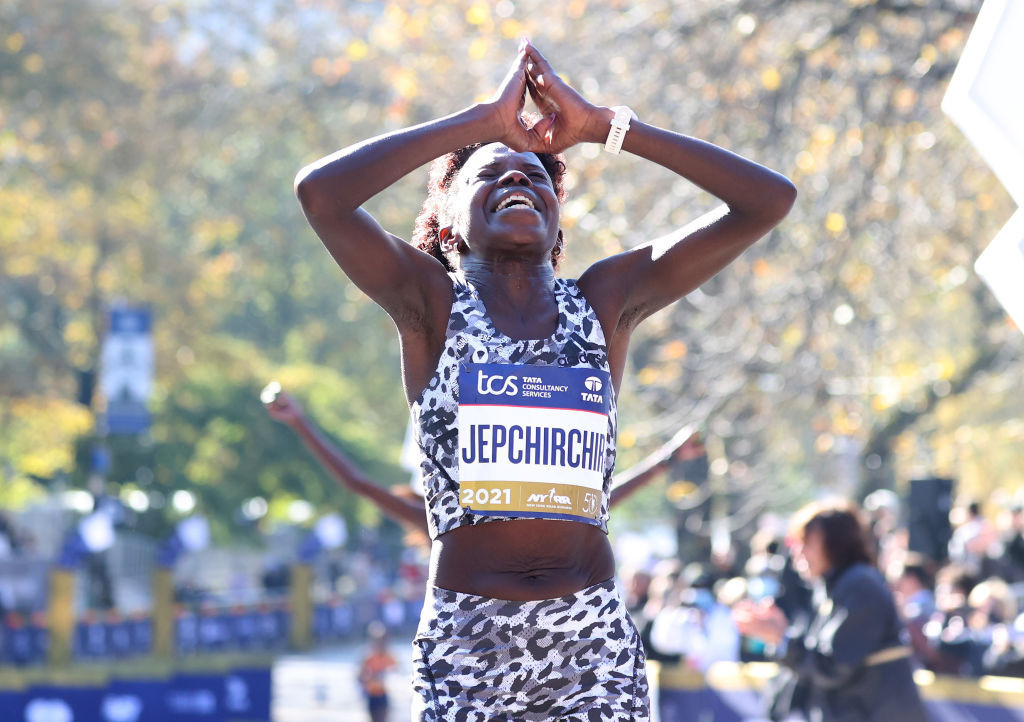 Olympic women's marathon champion Peres Jepchirchir wins the New York marathon title ©Getty Images
