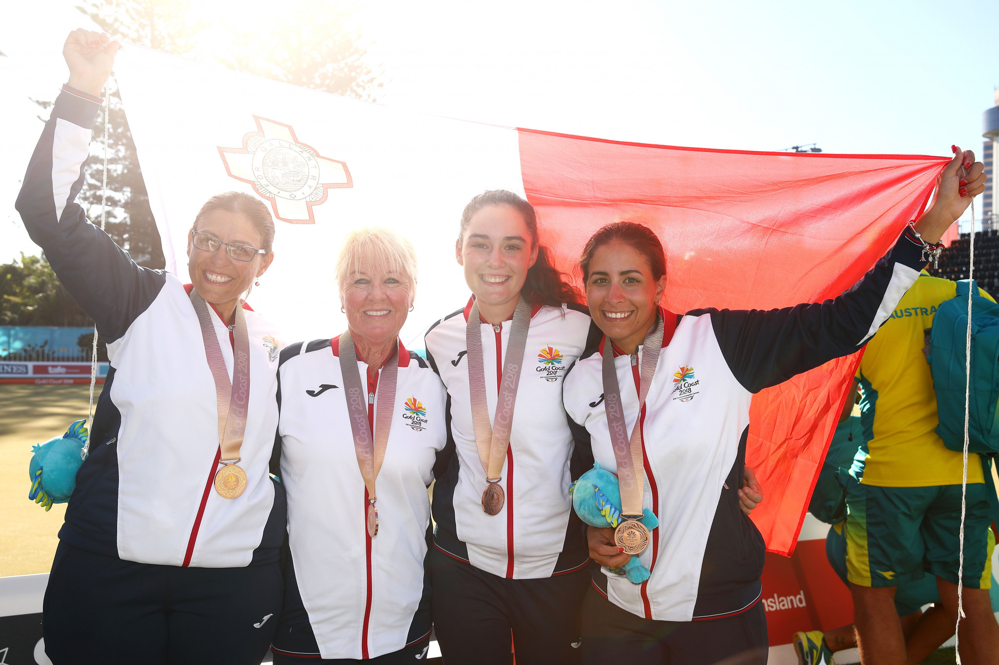 Three members of the same family won lawn bowls bronze for Malta in the women's fours at Gold Coast 2018 ©Getty Images 