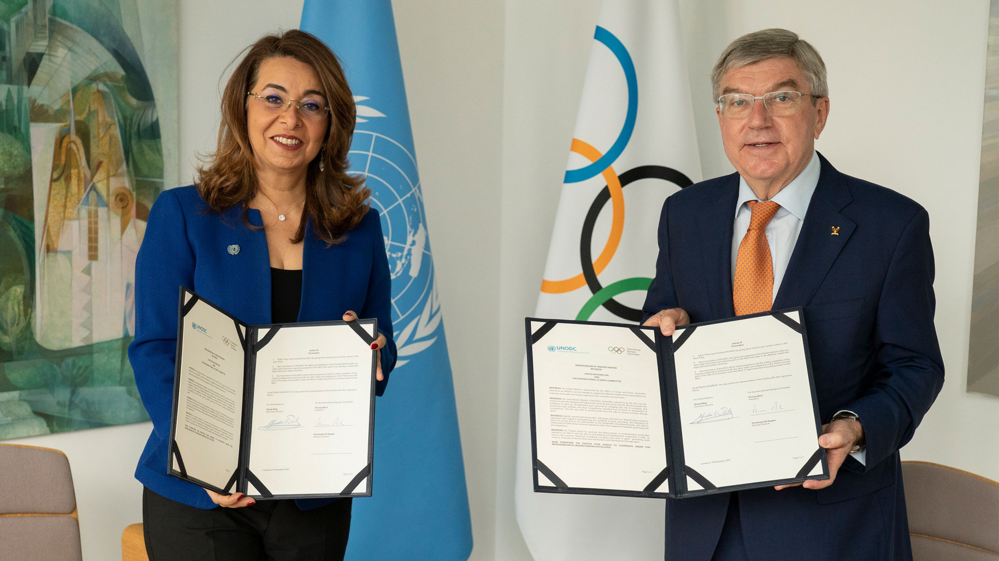 The United Nations Office on Drugs and Crime and the IOC have renewed their Memorandum of Understanding today in the battle against corruption and crime in sport ©IOC