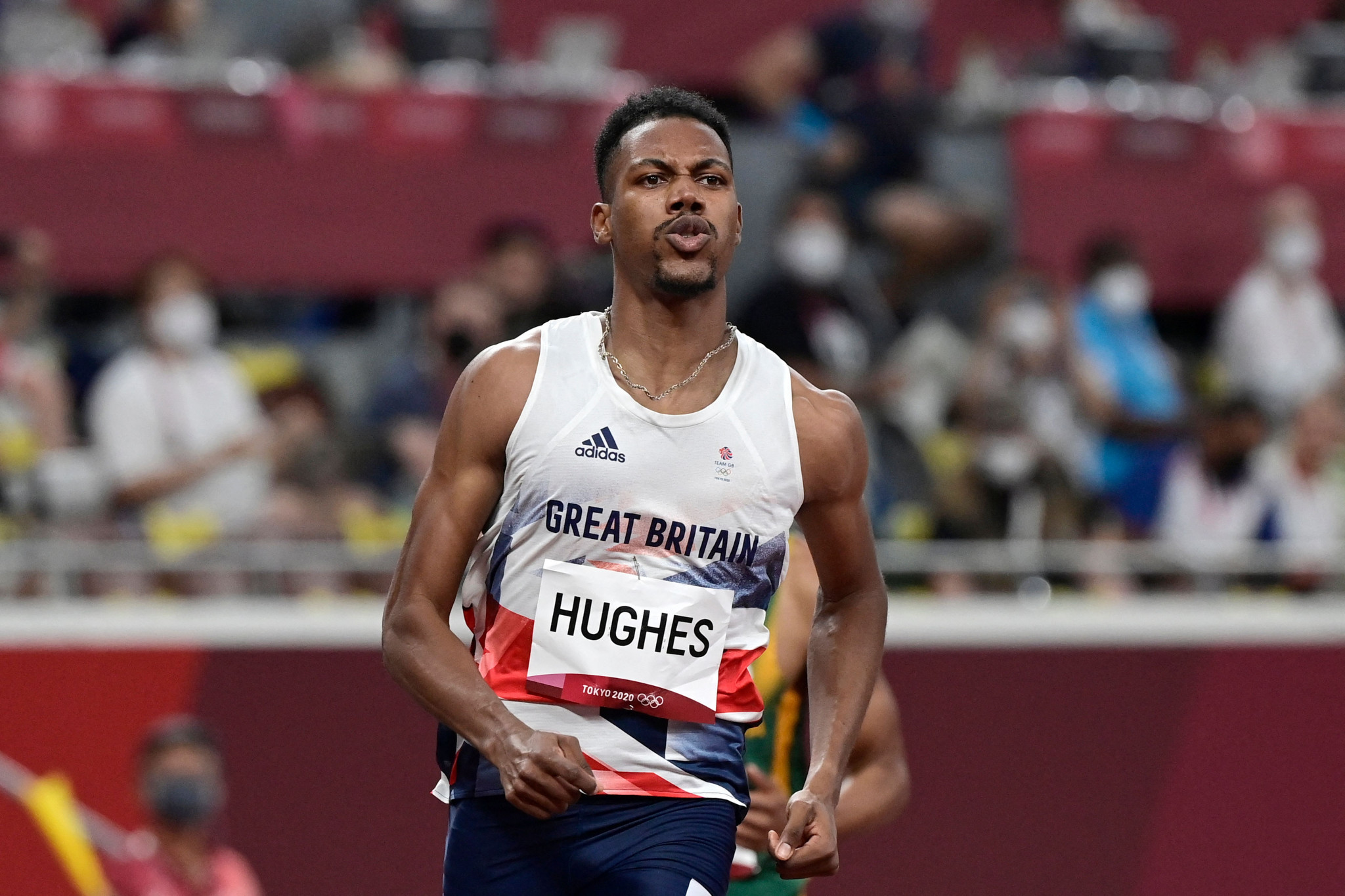 Anguilla's Zharnel Hughes reached the 100 metres final at the Tokyo 2020 Olympics in British colours, but was disqualified for a false start ©Getty Images