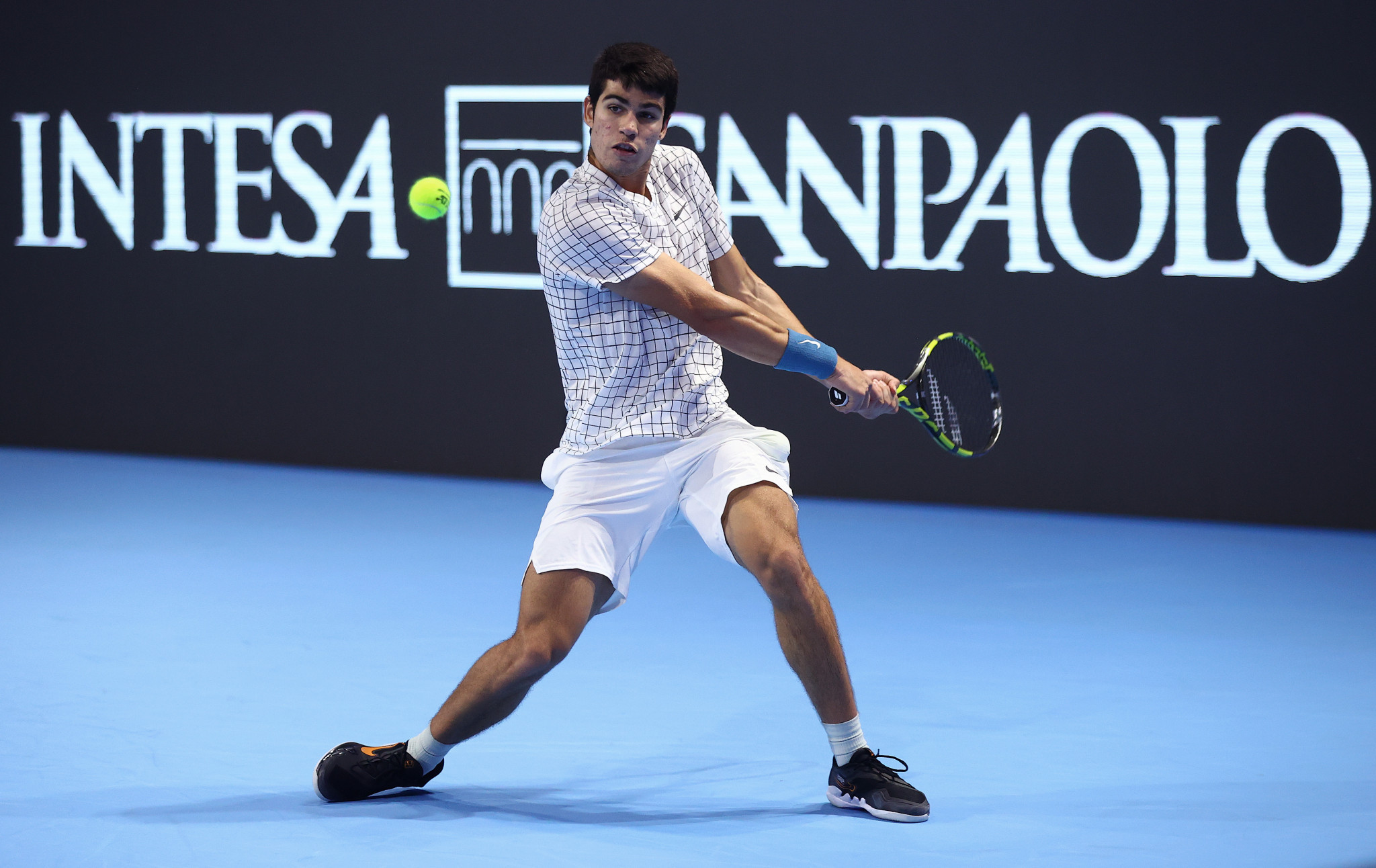 Carlos Alcaraz is one of two undefeated players left in the Next Gen ATP Finals ©Getty Images