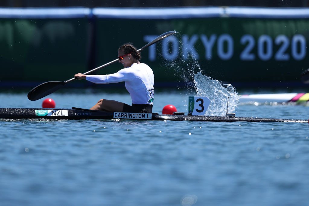 New Zealander Lisa Carrington's unique achievement in winning three kayak sprint golds at the Tokyo 2020 Olympics was a huge factor in boosting the sport's profile in Oceania ©Getty Images