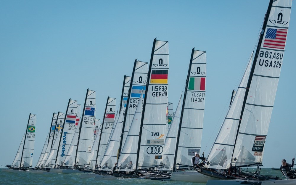 The 49er, 49erFX and Nacra 17 World Championships continued in Florida today ©Laurens Morel