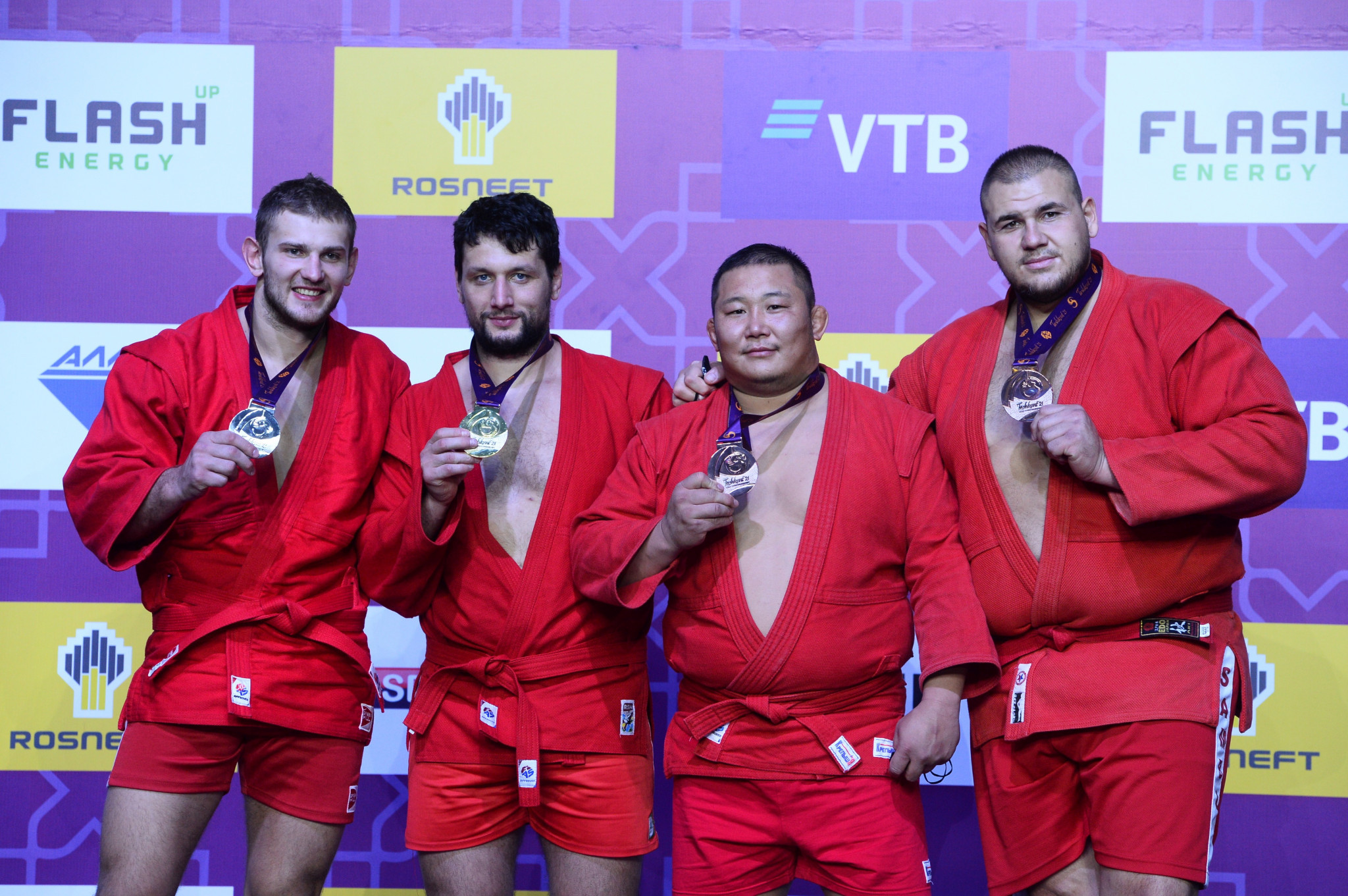 Artem Osipenko, second in from left, claimed his ninth world title of his career ©FIAS