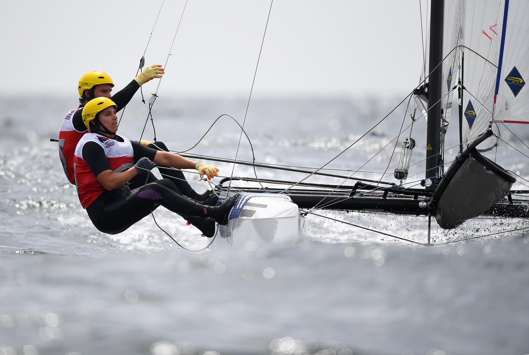 Defending champions Maelle Frascari and Vittorio Bissaro are to defend their Nacra 17 title ©Getty Images