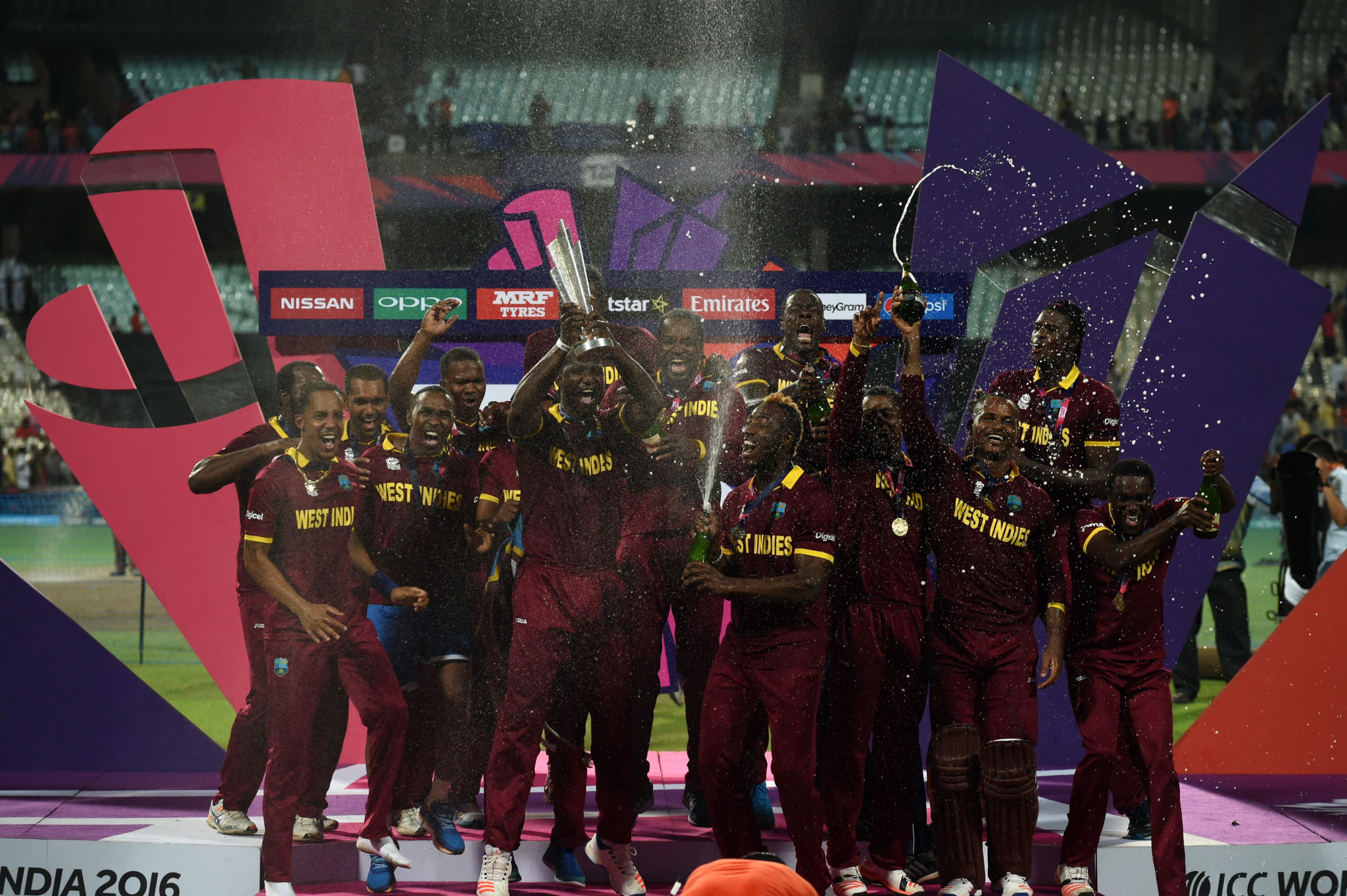 The West Indies won the ICC Men's T20 World Cup in 2016 and are now pushing to host the competition alongside USA Cricket ©Getty Images