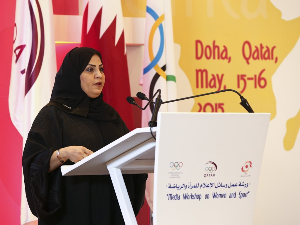 Qatar Women's Sport Committee President Ahlam al-Mana was the keynote speaker at the workshop