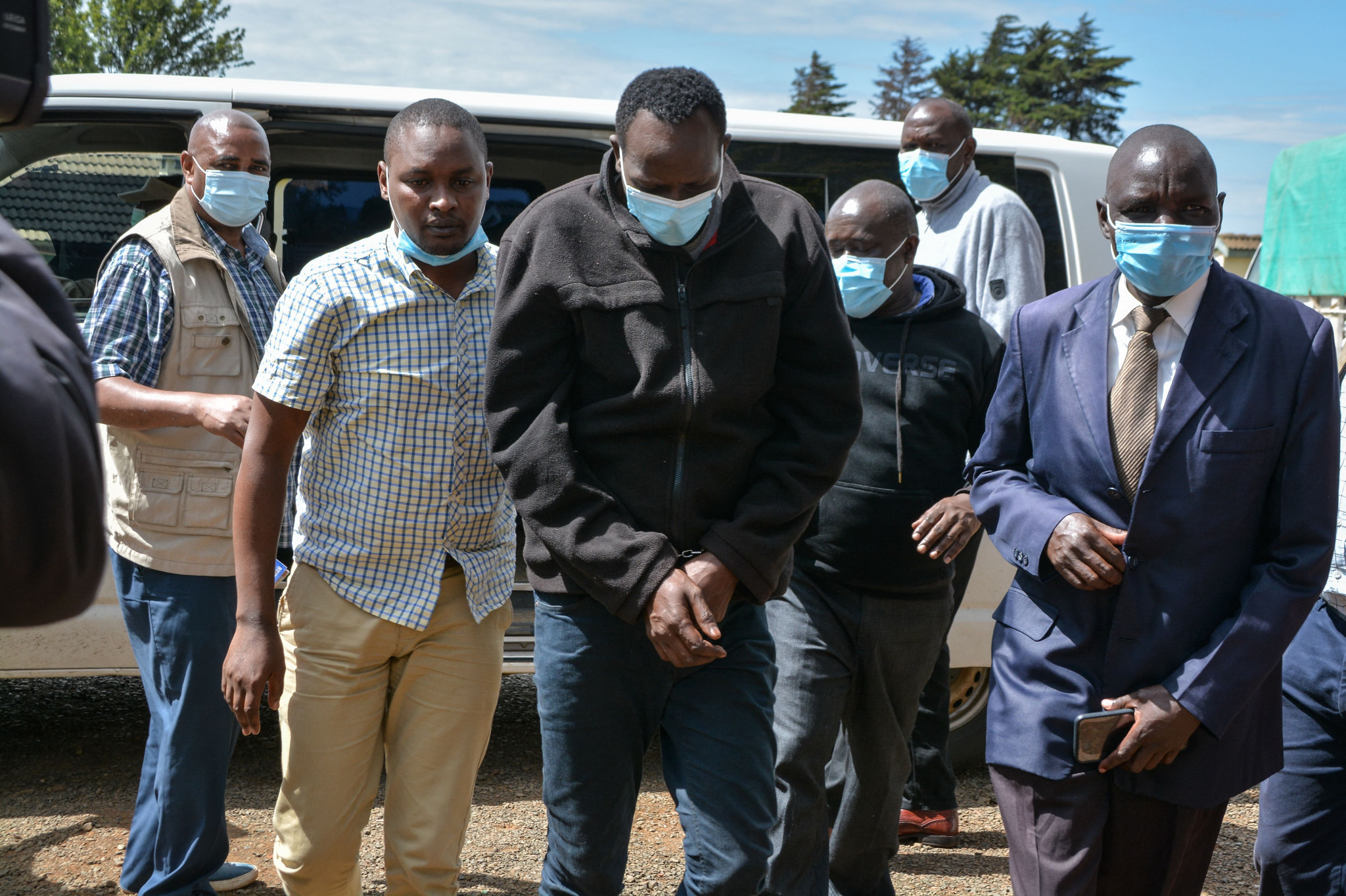 Emmanuel Ibrahim Rotich, centre, was arrested in October ©Getty Images