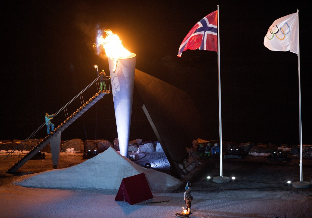 Princess Ingrid, granddaughter King Harald, lit the Olympic Flame for Lillehammer 2016 ©Getty Images