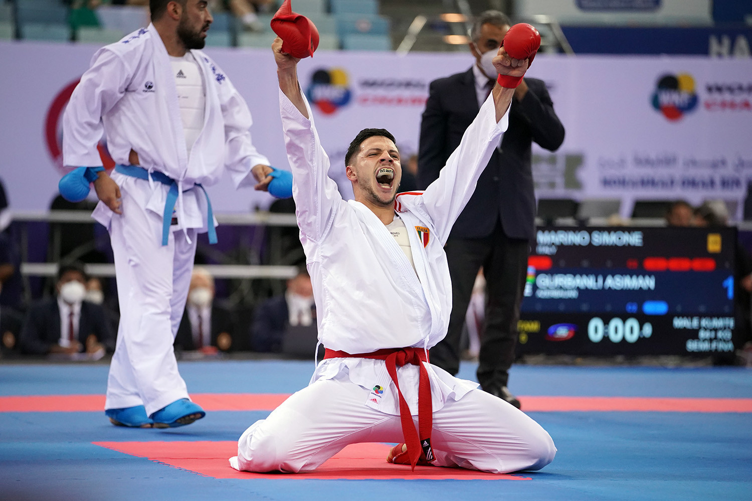 Simone Marino of Italy reached the final of the men's heavyweight over-84kg category ©WKF