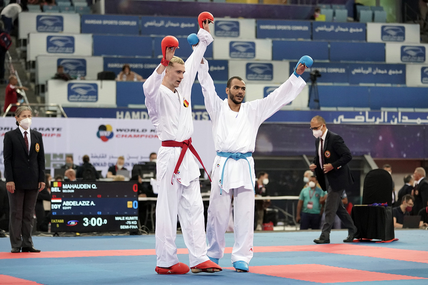 Karate's values were on show throughout the first day of action in Dubai ©WKF