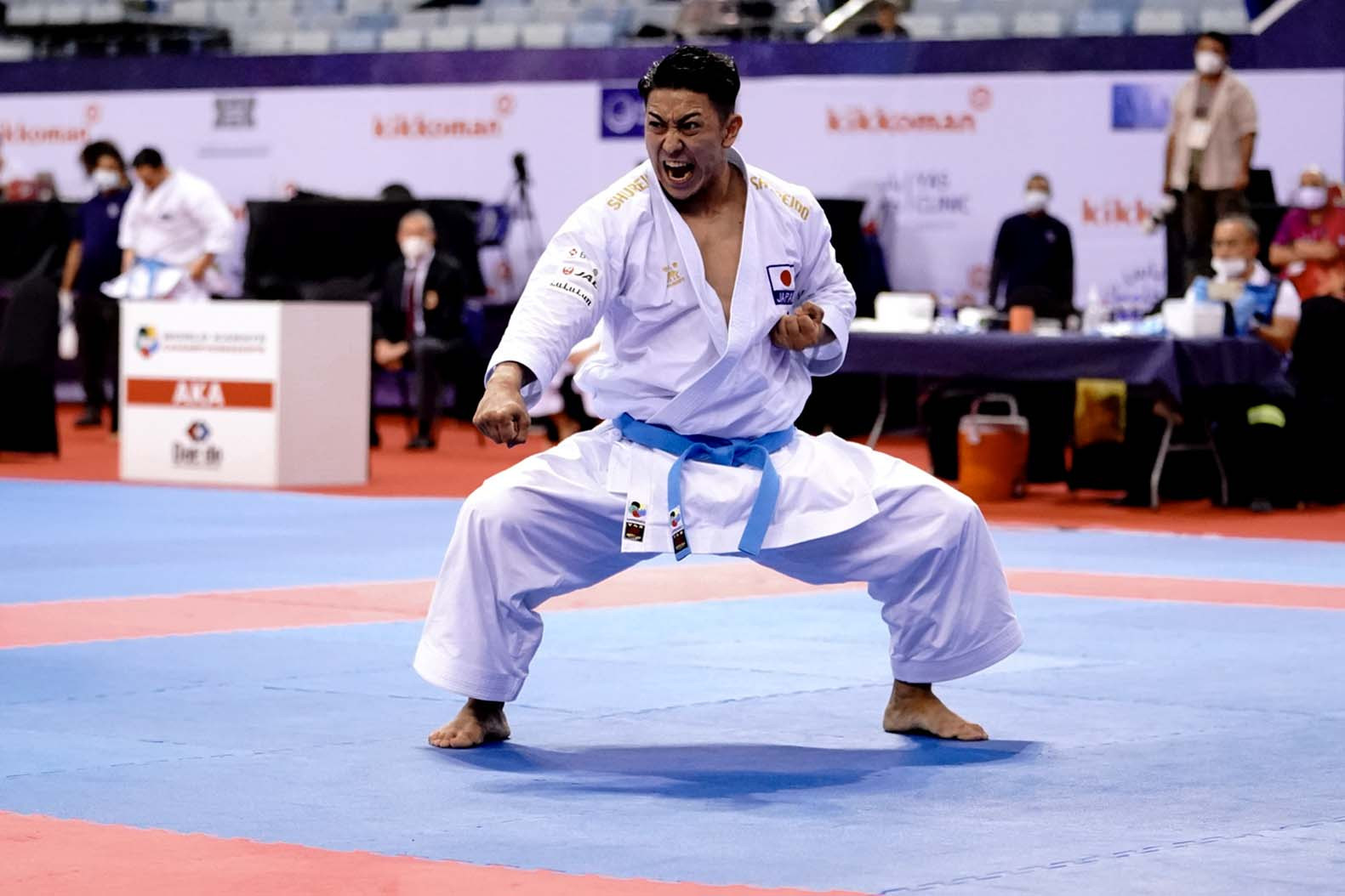 Olympic champion Ryo Kiyuna starred on day three of the Karate World Championships ©WKF 