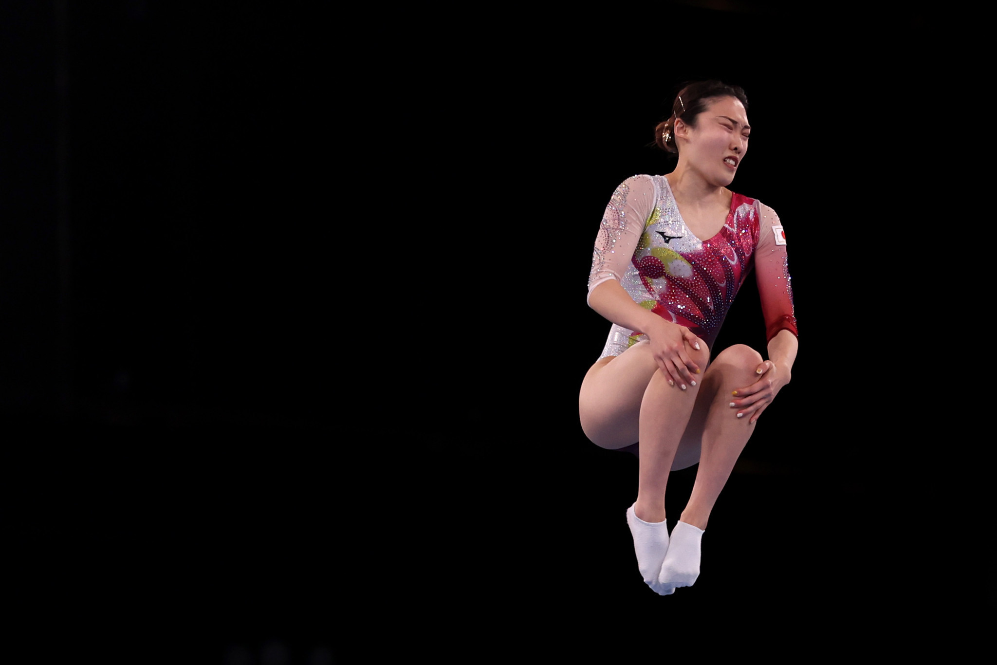 Japan's Hikaru Mori, paired with Narumi Tamura, took silver the women's synchronised trampoline event  ©Getty Images