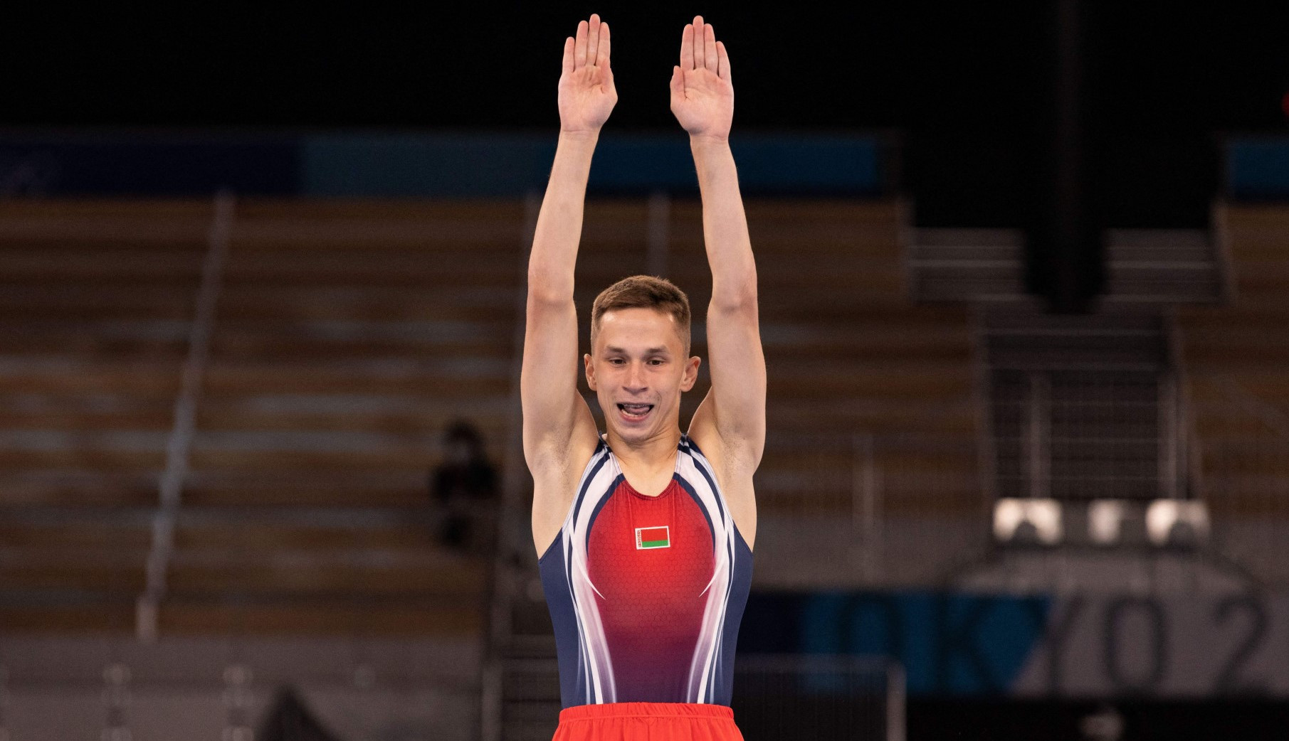 Belarus' Ivan Litvinovich crashed out at the semi-final of the men's individual event at the Trampoline World Championships ©Getty Images