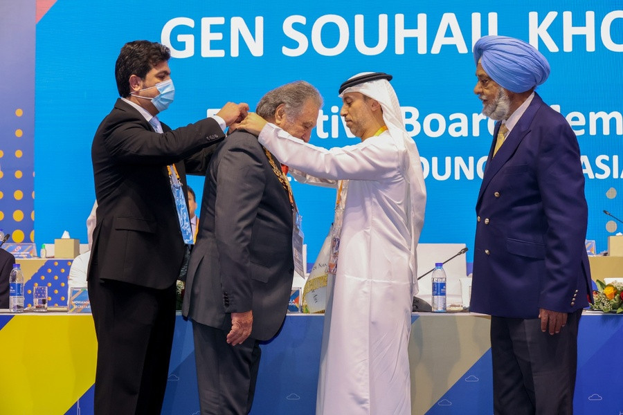 Among those to receive an OCA Merit Award was Souhail Khoury, former President of the Lebanese National Olympic Committee ©OCA 