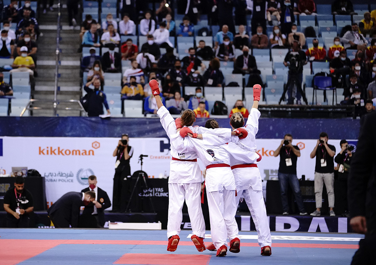 Italy won a women's kumite bronze ©WKF