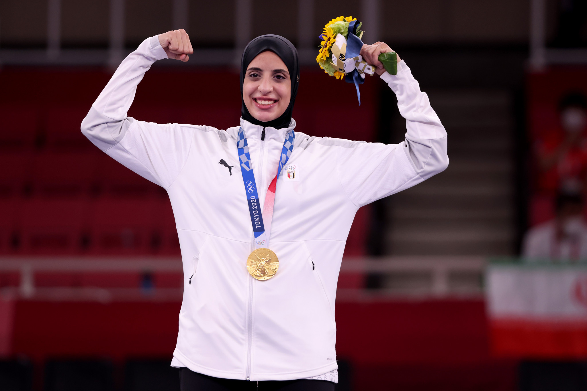 Karateka Feryal Abdelaziz became Egpyt's first female Olympic gold medallist at Tokyo 2020 ©Getty Images