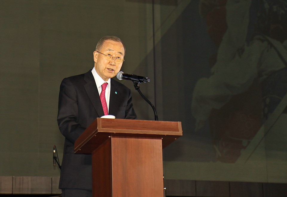 Ex-UN secretary general Ban Ki-moon was among the speakers ©World Taekwondo