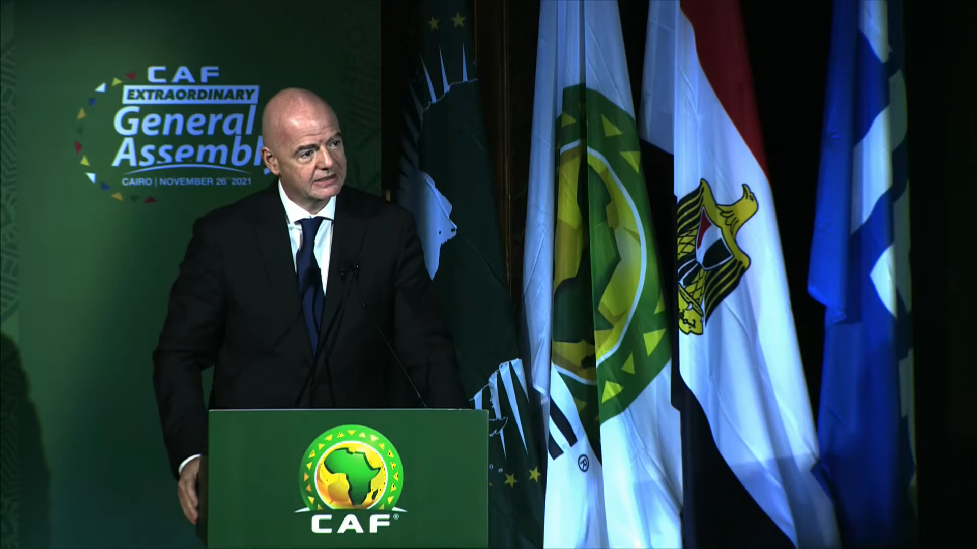 FIFA President Gianni Infantino addressed the CAF Congress, which backed his plan for biennial FIFA World Cups ©CAF