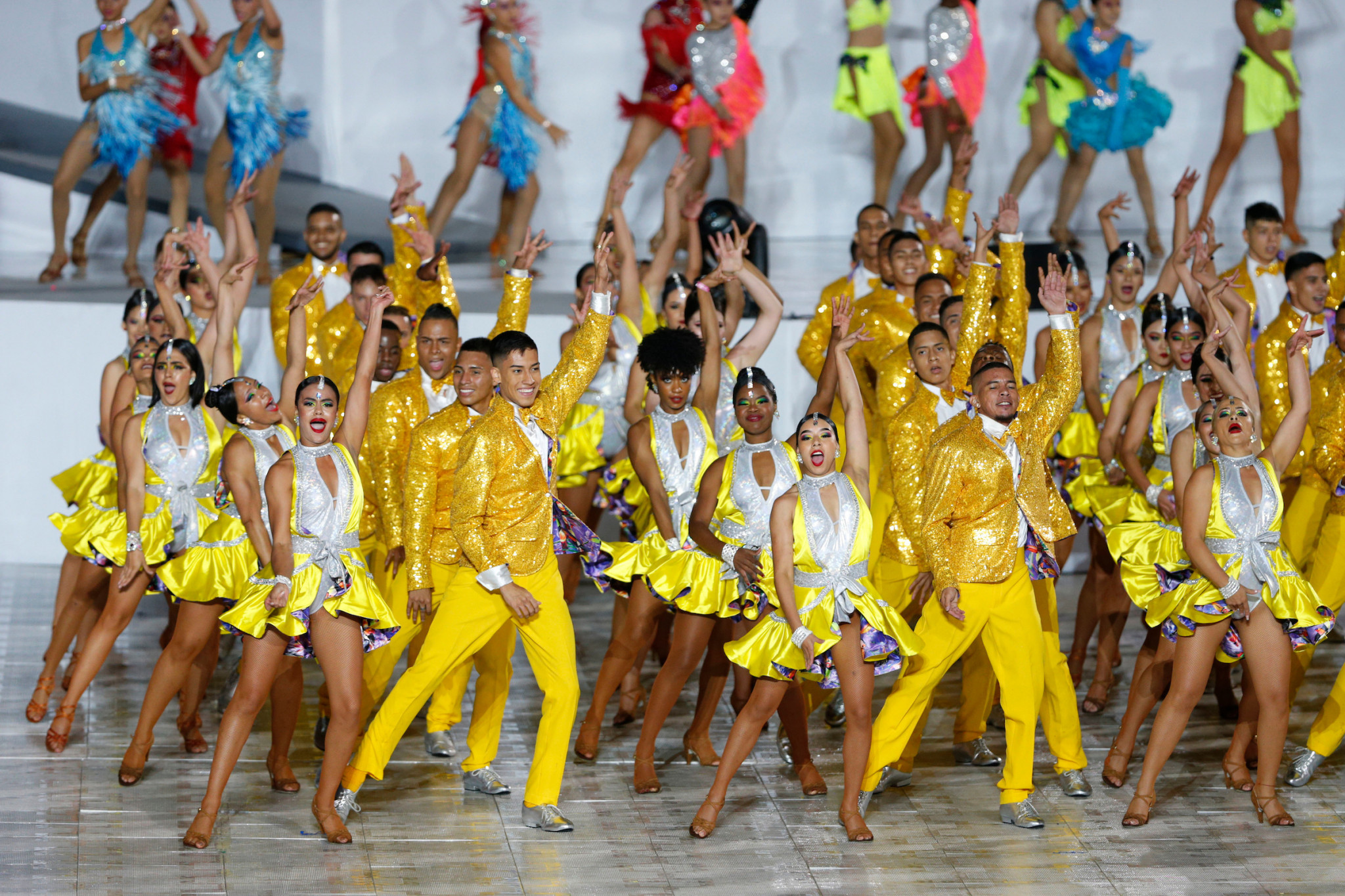 Salsa was a key feature of the Junior Pan American Games Opening Ceremony in Cali ©Agencia.XpressMedia