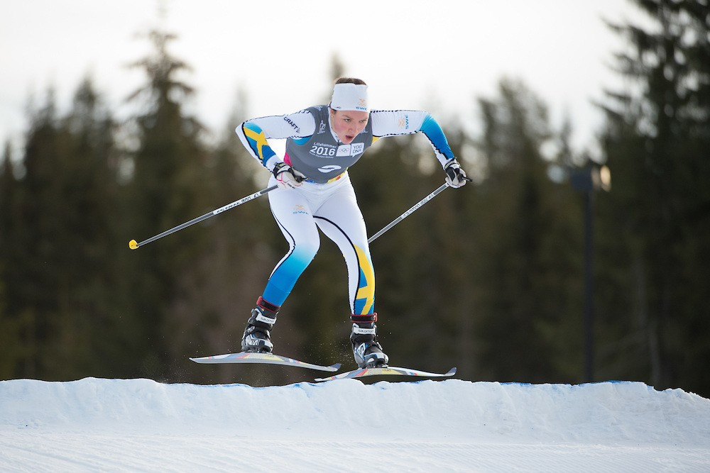 Moa Lundgren led home a Swedish one-two in the women's race ©YIS/IOC