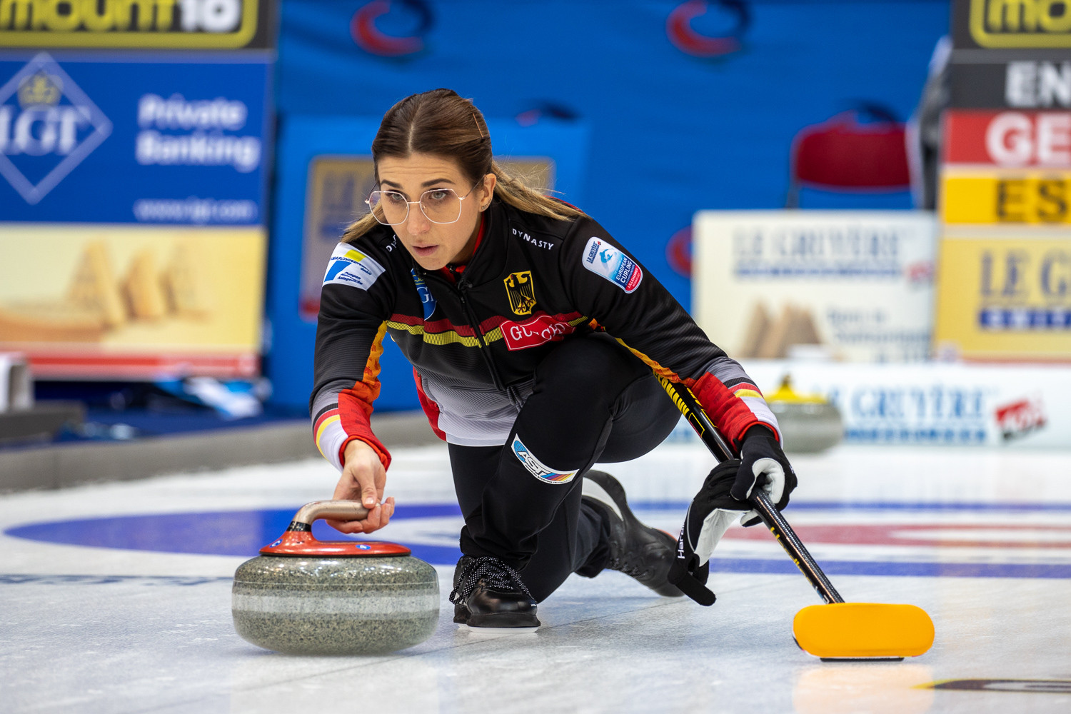 Daniela Jentsch helped Germany to bronze at the European Curling Championships today ©WCF/Steve Seixeiro