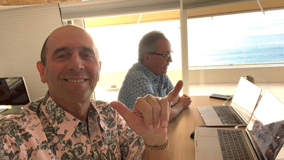 ISA President Fernando Aguerre, left, has targeted long-term Olympic inclusion for surfing ©ISA