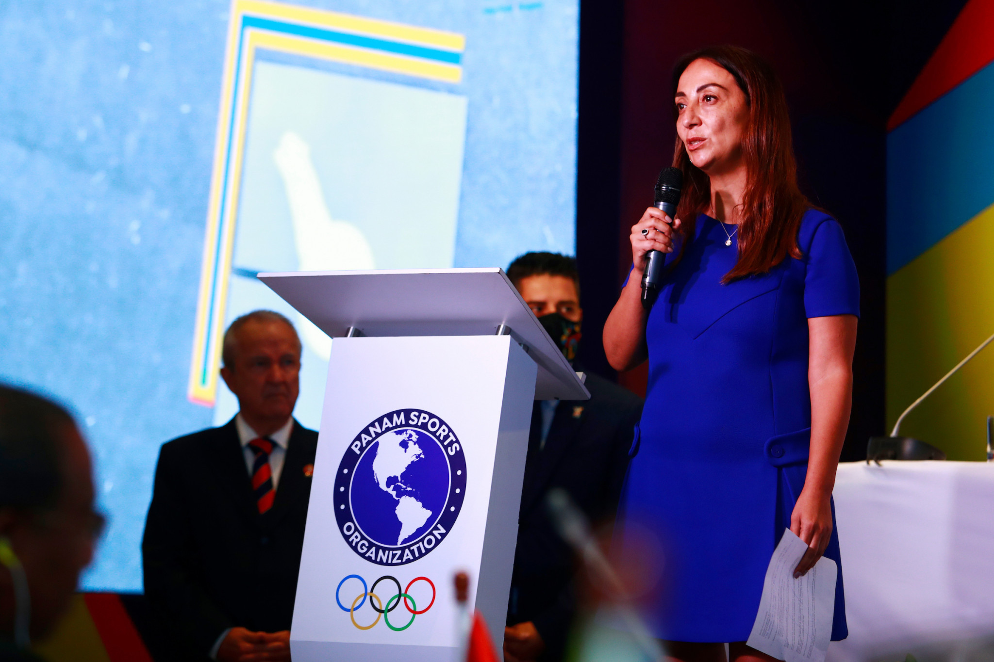 Santiago 2023 President Cecilia Pérez led the presentation to the Panam Sports Executive Committee ©Agencia.Xpress Media