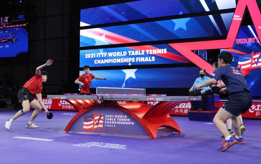 Wang Chuqin and Sun Yingsha secured the World Table Tennis Championships mixed doubles title in Houston ©Getty Images
