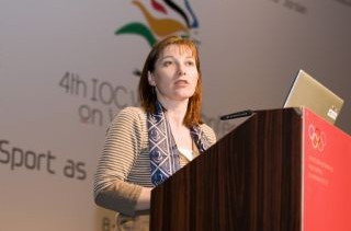 Tine Rindum Teilmann spoke in support of the WoMentoring programme ©DHFK