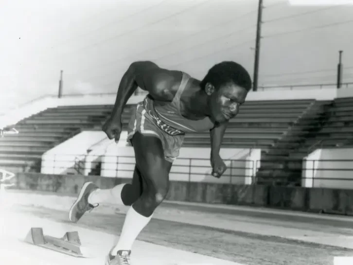 Emmit King won the NCAA 100m in 1983 when competing for the University of Alabama ©Paul W. Bryant Museum 