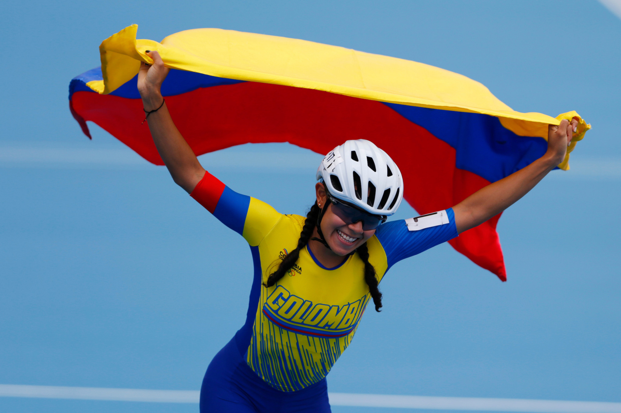Colombian Valeria Rodríguez booked her ticket to the Santiago 2023 Pan American Games with a win in the women's 200m speed skating at the World Cup Skate Track in Cali ©Agencia.Xpress Media
