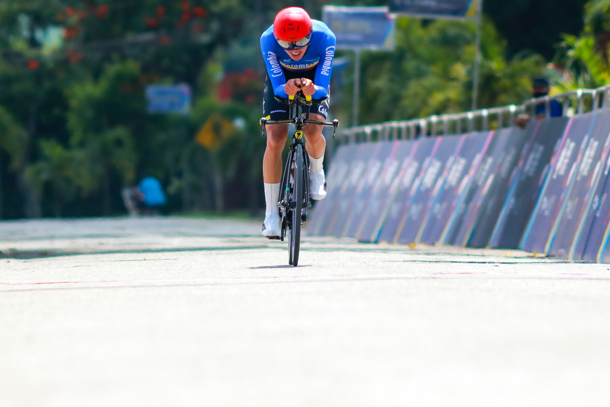 Victor Ocampo Giraldo ensured a Colombian clean sweep as he won the men's individual time trial race ©Agencia.Xpress Media