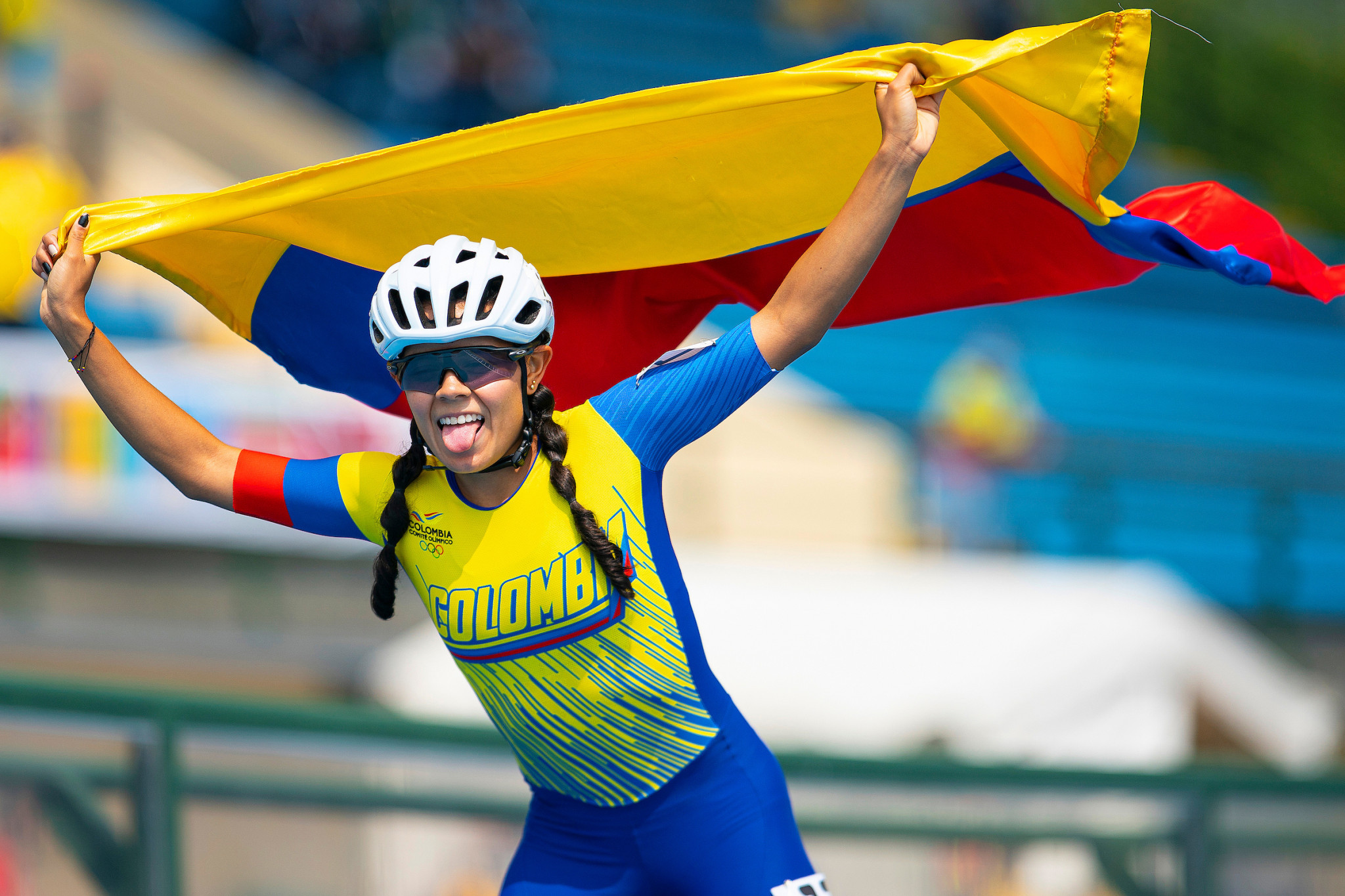 Colombia's Valeria Rodriguez claimed her second gold medal of the Games as she won the women's 500m speed skating race ©Agencia.Xpress Media