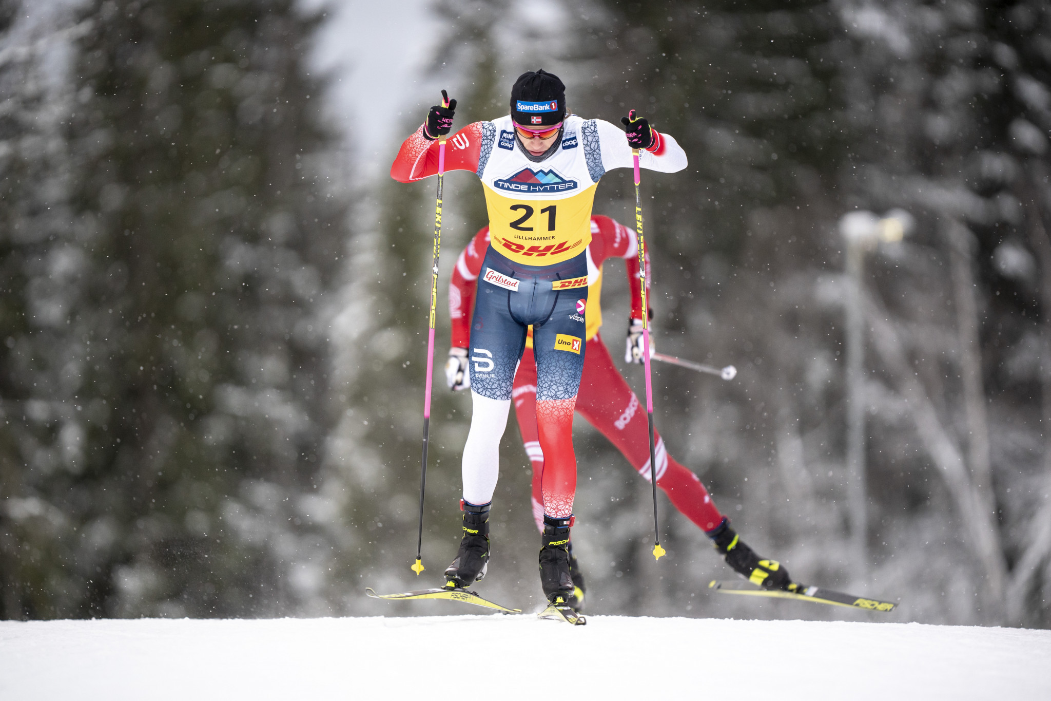 Johannes Høsflot Klæbo assumed the overall lead in the men's event ©Getty Images