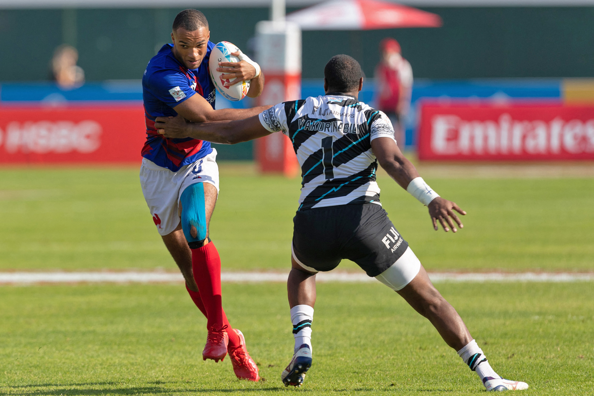 Fiji have crashed out of the World Rugby Sevens Series leg in Dubai and lost to France 22-17 ©Getty Images