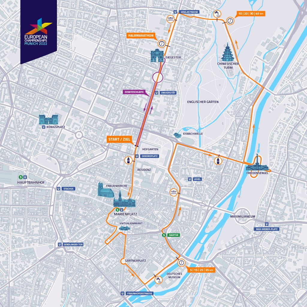 The routes will pass many of Munich's landmarks along the way ©European Championships