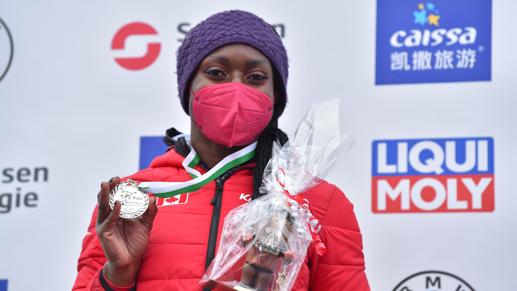 Cynthia Appiah finished second in the Women's Monobob World Series round in Altenberg, 0.06 seconds behind Humphries ©IBSF/Viesturs Lacis 