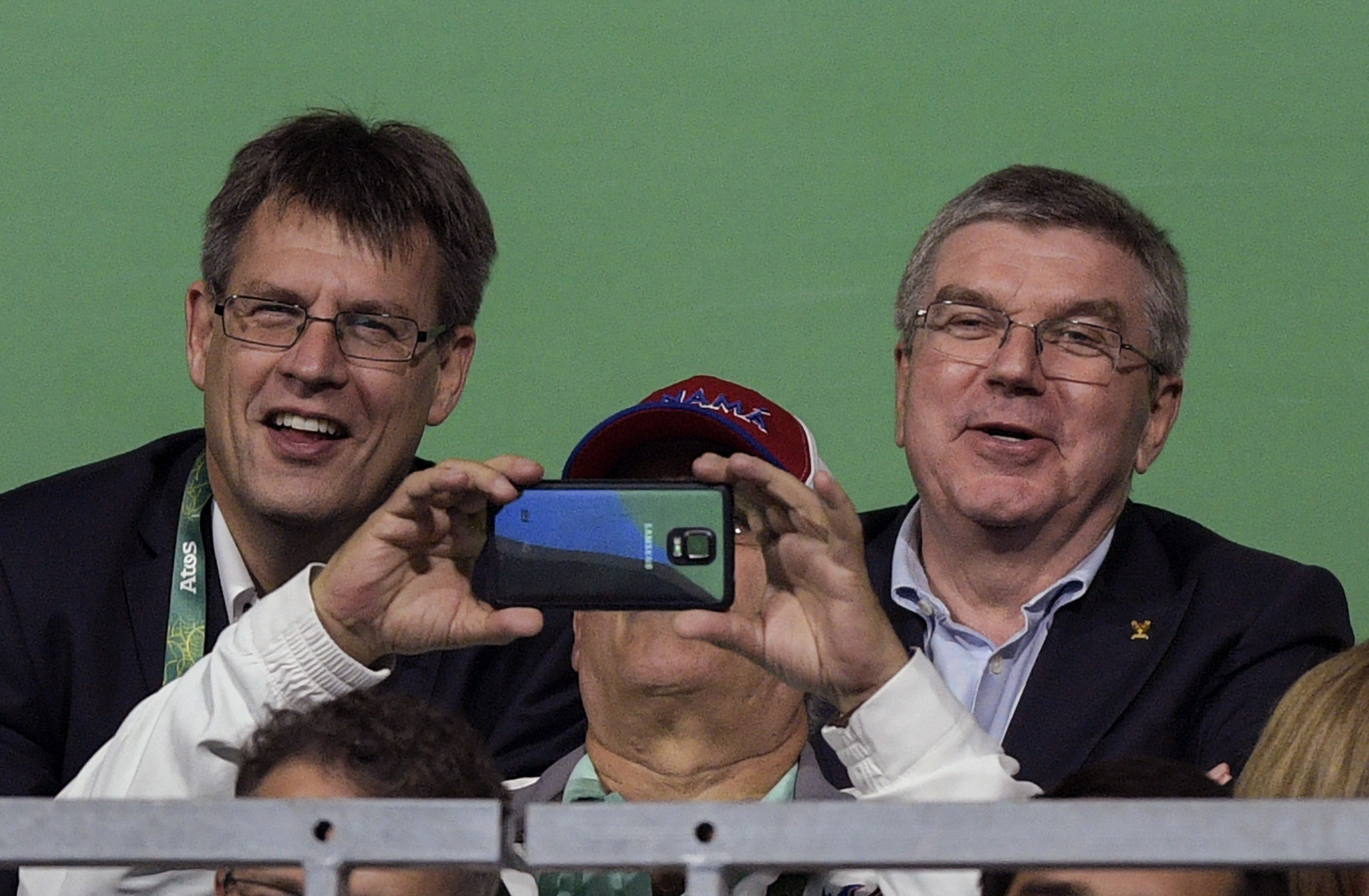 Thomas Weikert has been congratulated by IOC President Thomas Bach following his election victory ©Getty Images