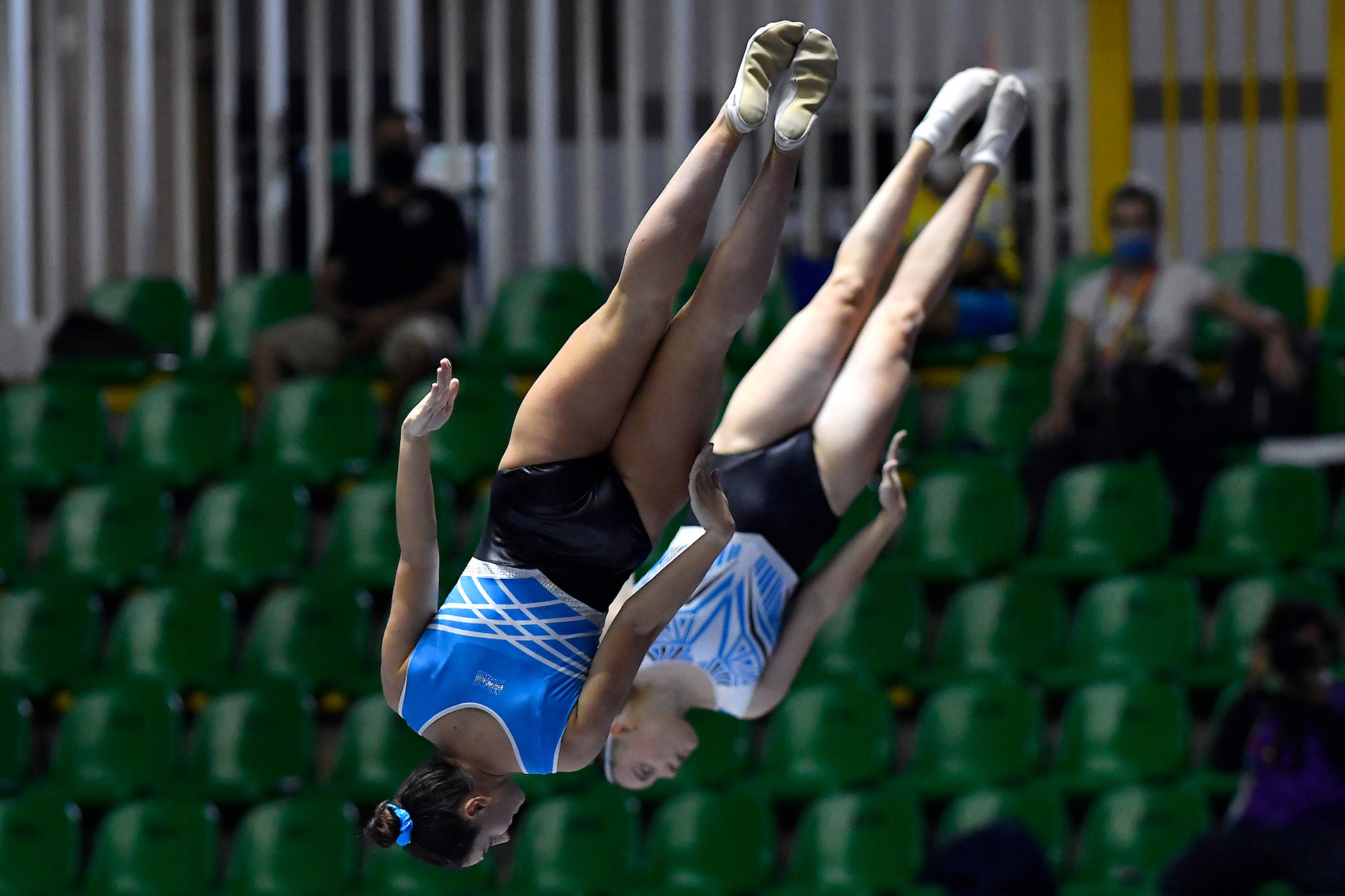 A score of 44.43 was enough for Argentina to take home the women's team synchronised trampoline gymnastics gold medal ©Agencia.Xpress Media