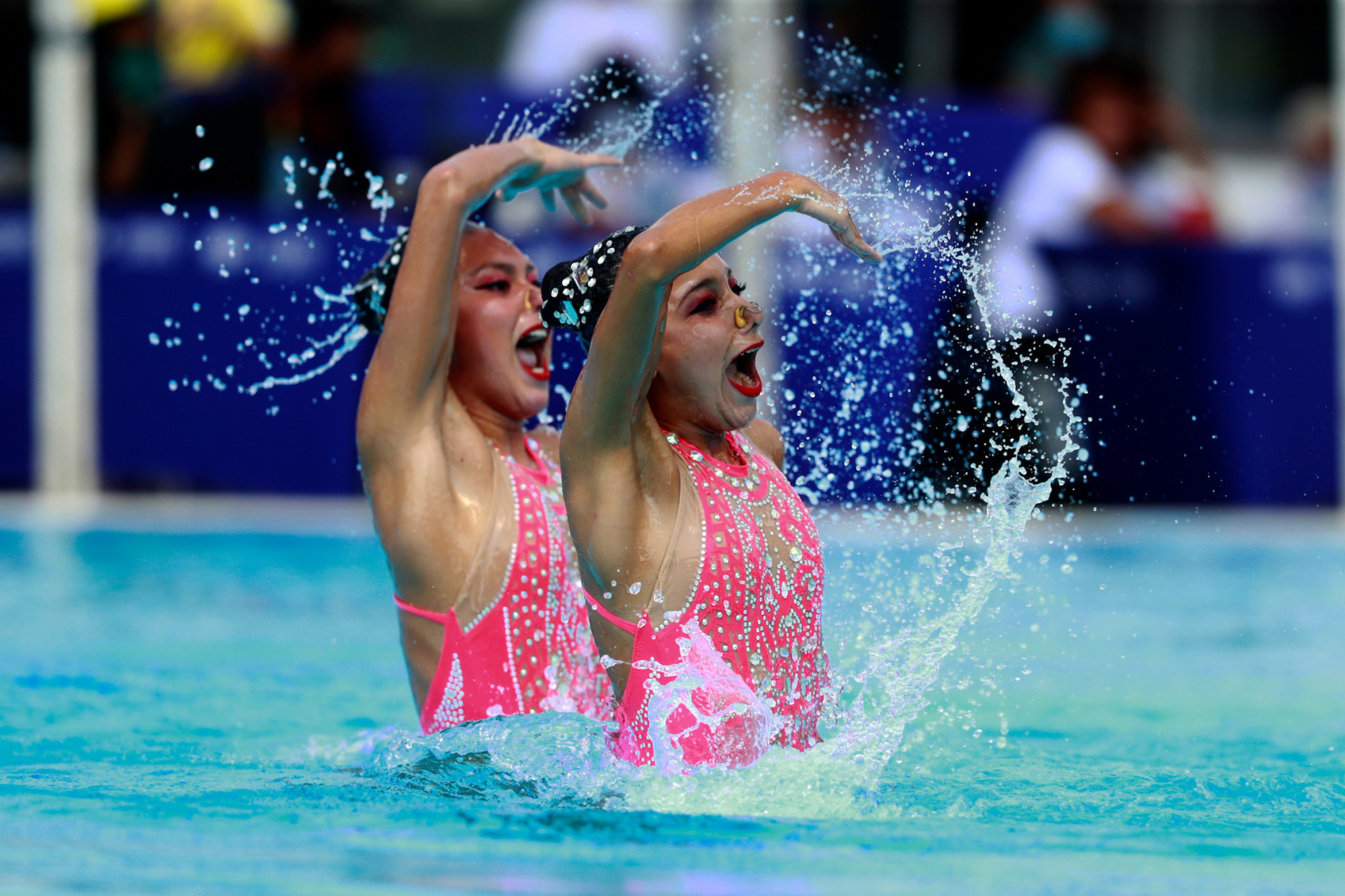 Mexico won gold in the artistic swimming women's duet final with a score of 82.2000 ©Agencia.Xpress Media