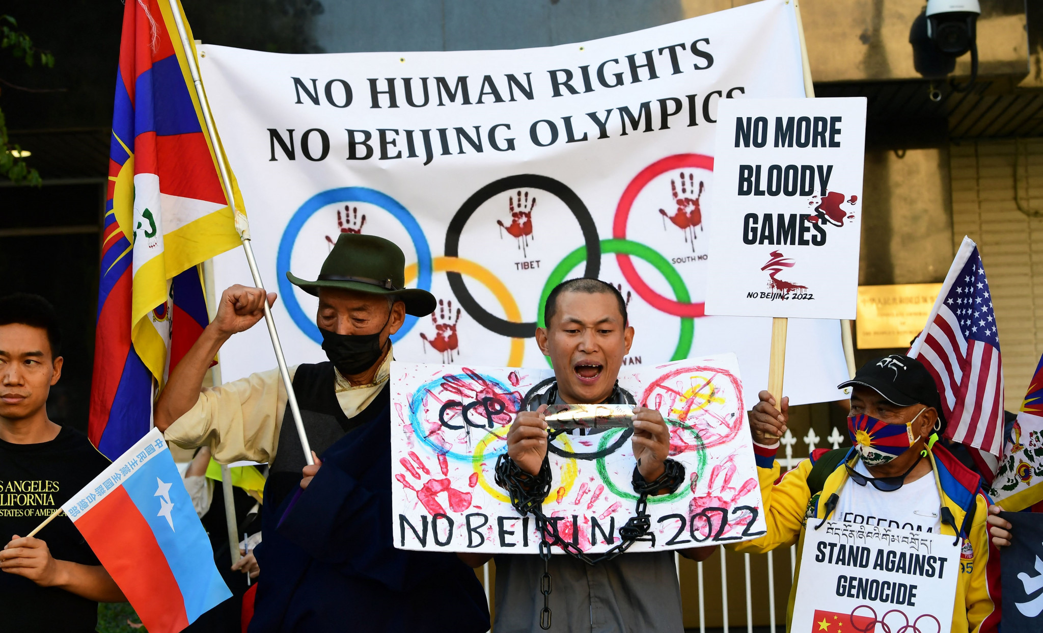 Protests have been rampant from human rights groups against the Beijing 2022 Olympics ©Getty Images