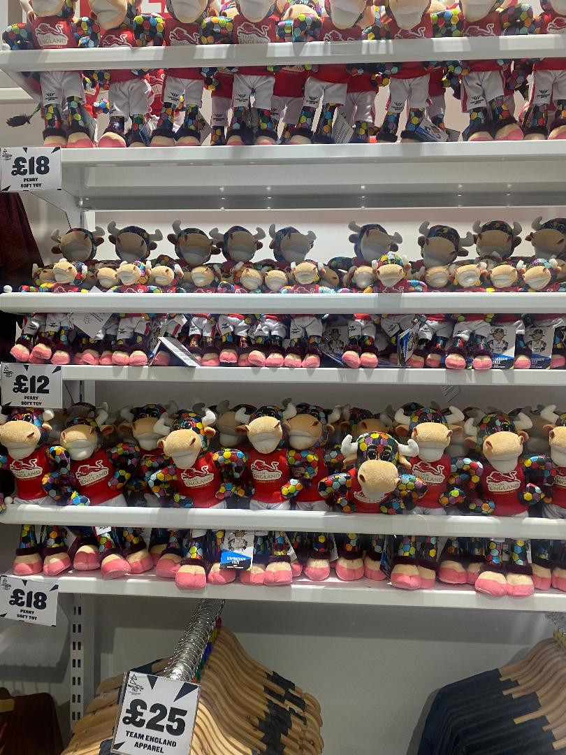 A wide selection of Birmingham 2022 mascot Perrys are available at the official retail store in the city's famous Bull Ring ©ITG