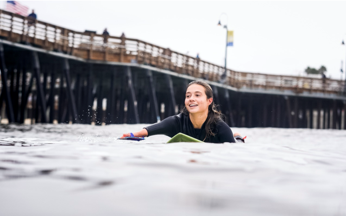 American surfer Liv Stone in training prior to the start of competition at the ISA World Para Surfing Championships ©ISA/Sean Evans 