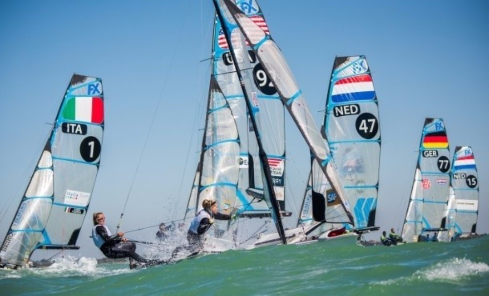 The women’s 49erFX looks likely to be a close battle on the final day