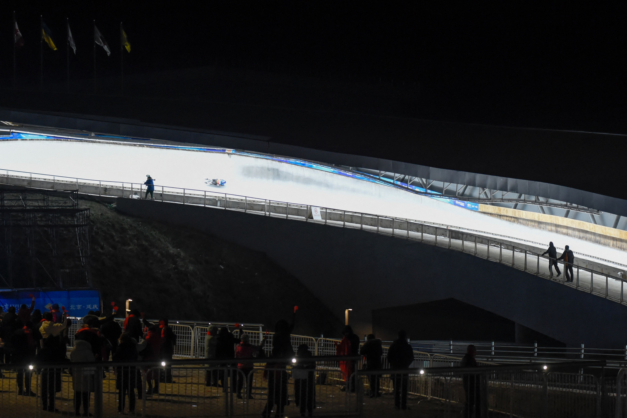 Some spectators were able to watch the Luge World Cup in Yanqing which doubled as a Beijing 2022 test event ©Getty Images