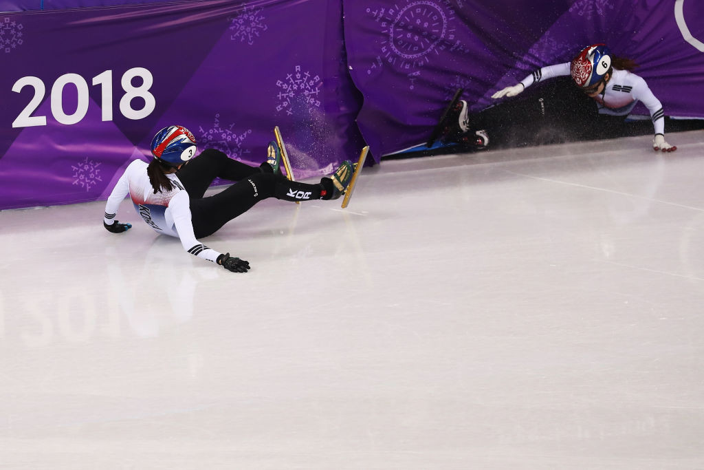 Shim was dropped from the South Korean team after she was accused of deliberately tripping team mate Choi Min-jeong at the 2018 Winter Olympic Games in Pyeongchang ©Getty Images